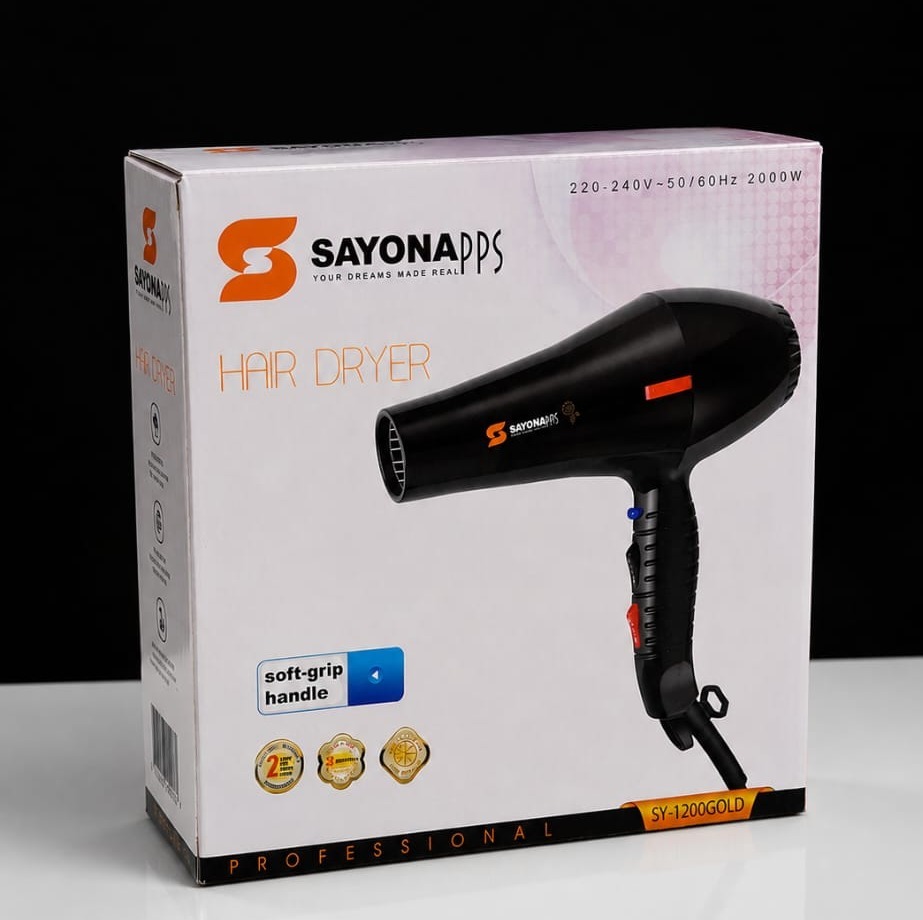 سشوار حرفه‌ای سایونا مدل SY1200 با باد سرد