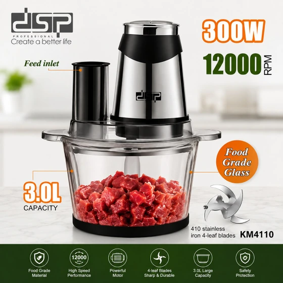 خردکن دی اس پی مدل KM4110 با ۴ تیغه و موتور ۳۰۰ وات