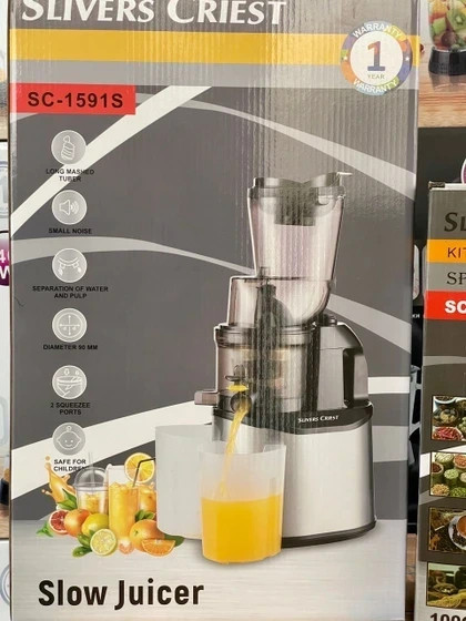 عصاره گیر سیلور کرست مدل SC1591 ظرفیت ۱ لیتر رنگ سیلور بدنه استیل