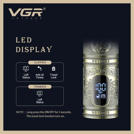 ماشین اصلاح وی جی آر مدل V670 با تیغه استیل و برش مستقیم