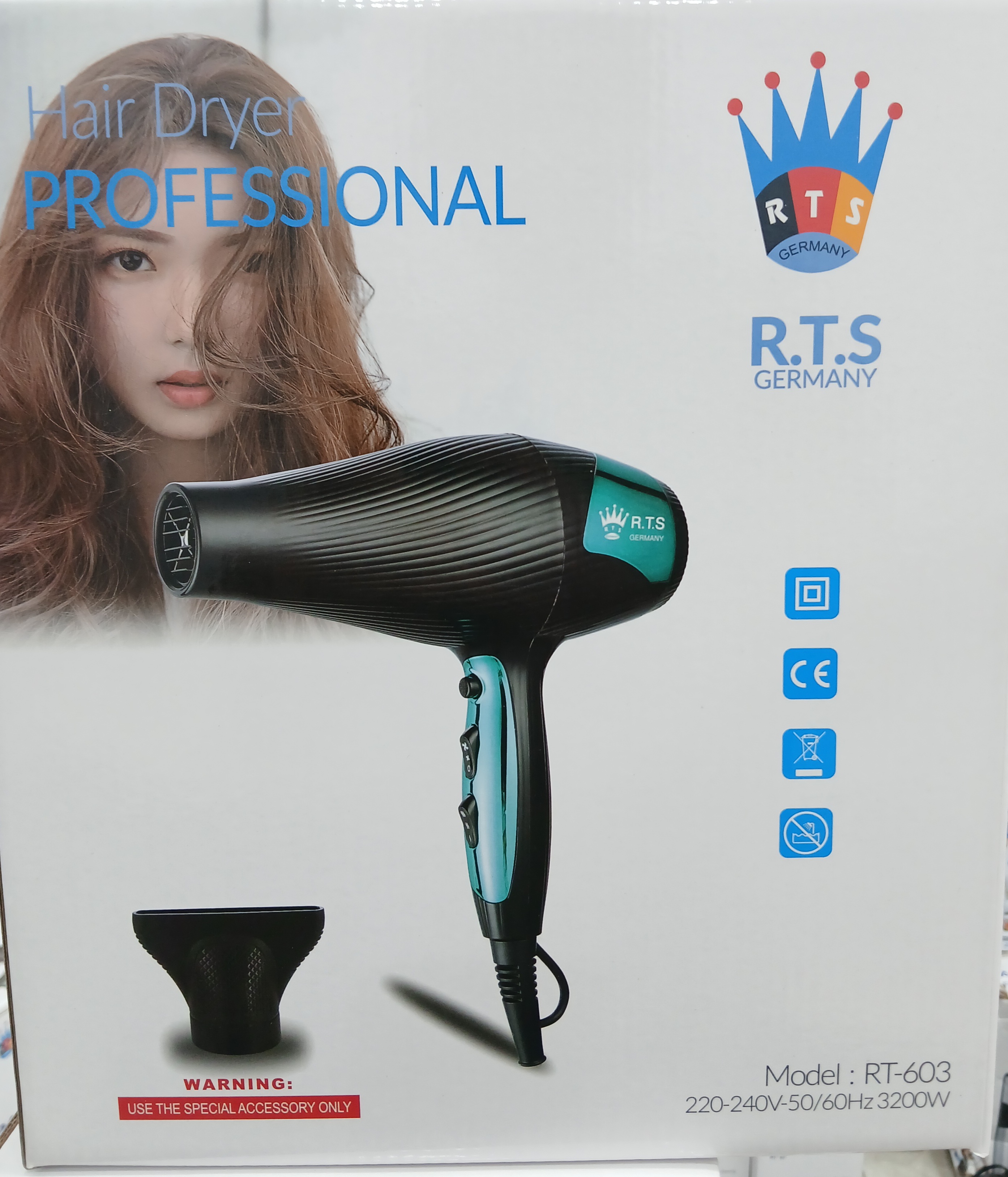 سشوار حرفه ای ار تی اس مدل RTS RT-603  مشخصات