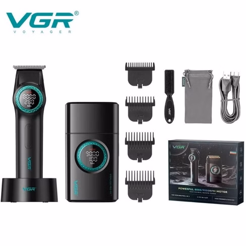 ست ماشین اصلاح موی سر و صورت وی جی آر مدل V-977 و V-377
