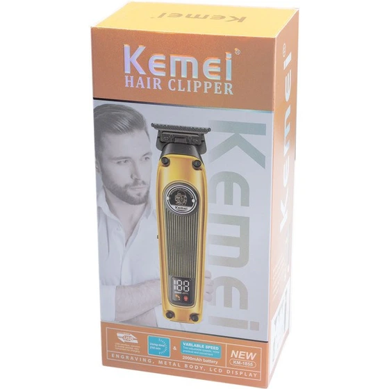 ماشین اصلاح کیمی مدل KM-1855 با تیغه استیل ضد زنگ و برش مستقیم